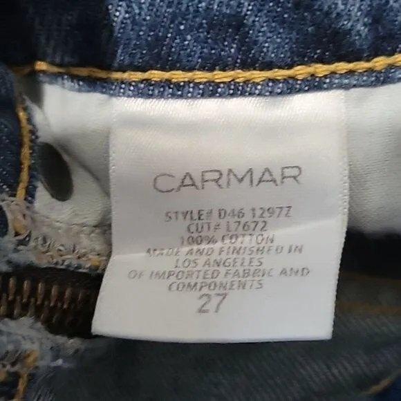 CARMAR Odessa Colin Double Zip Front Cotton Denim Mini Skirt Women's 27