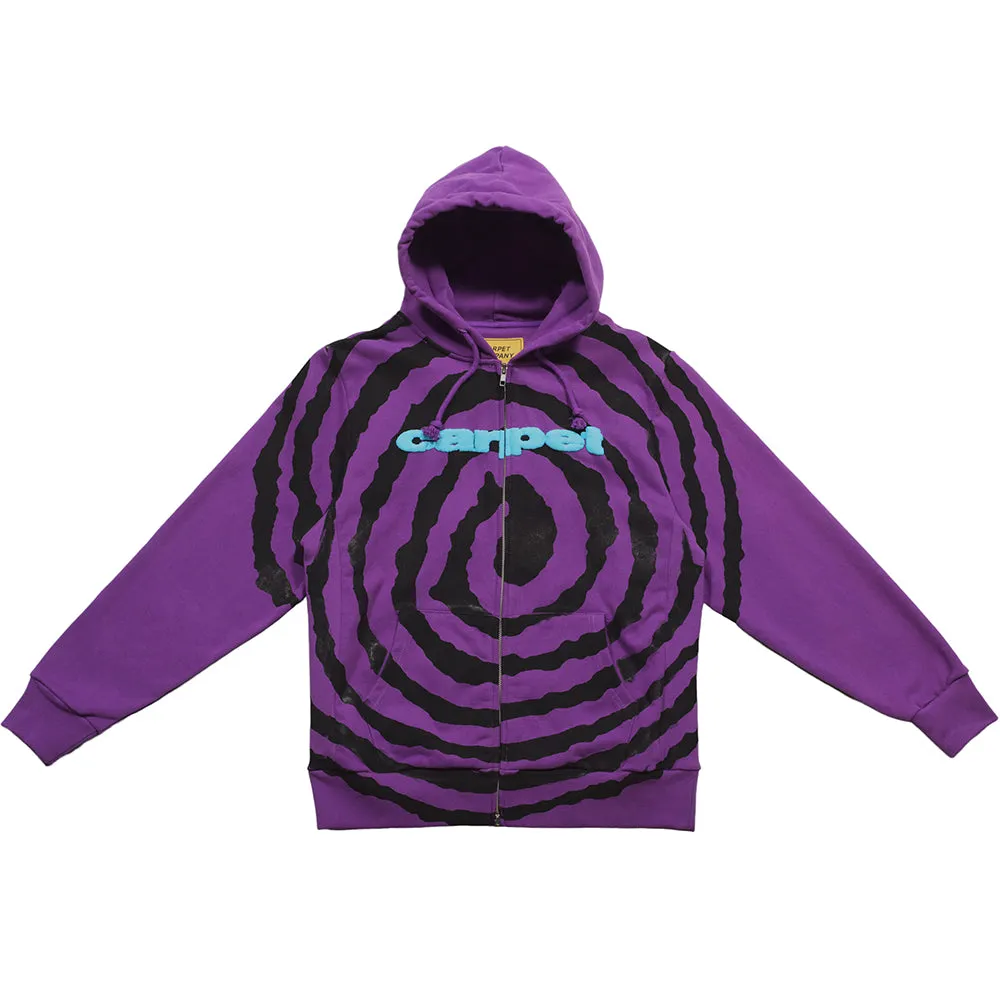 Carpet Company Spiral Zip-Up Hoodie Purple