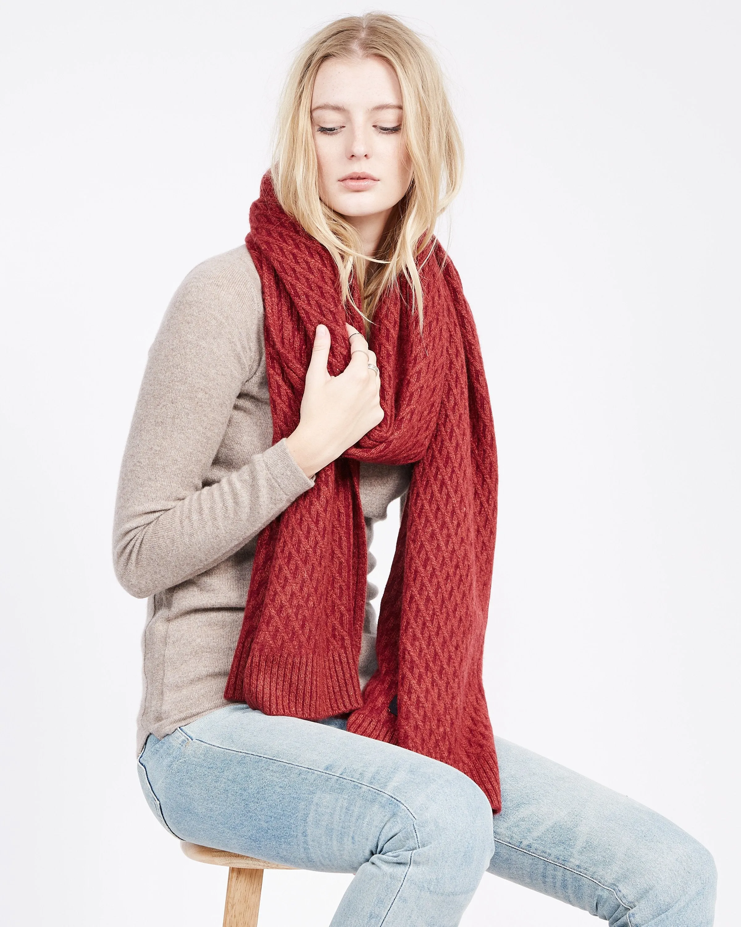 Cashmere Lattice Shawl/ Scarf