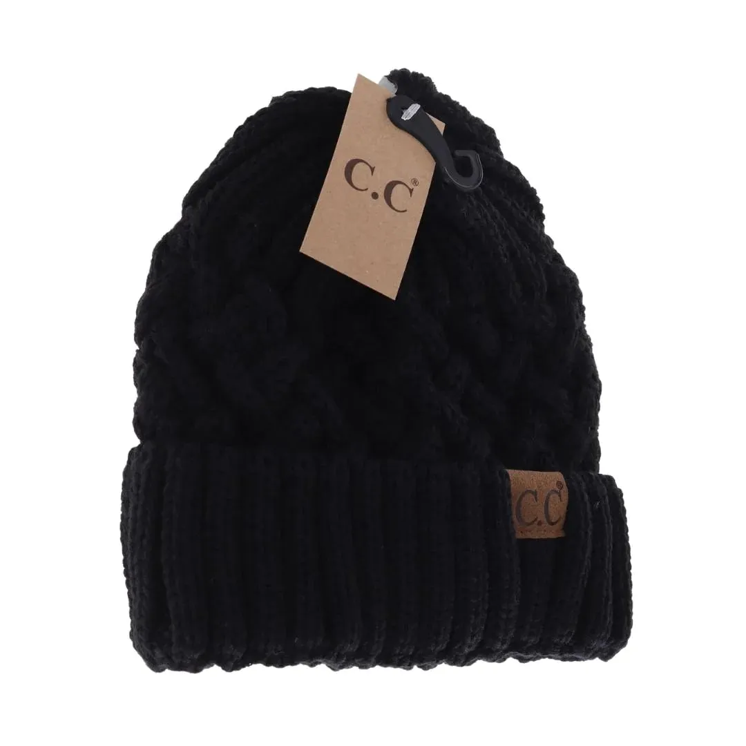 C.C Lattice Knit Cuff Beanie