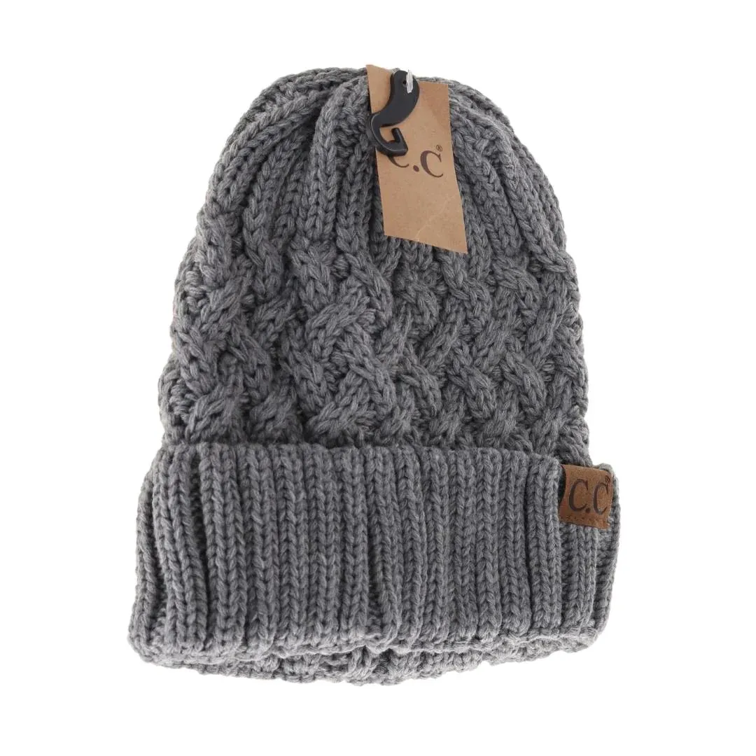 C.C Lattice Knit Cuff Beanie