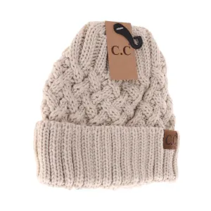 C.C Lattice Knit Cuff Beanie