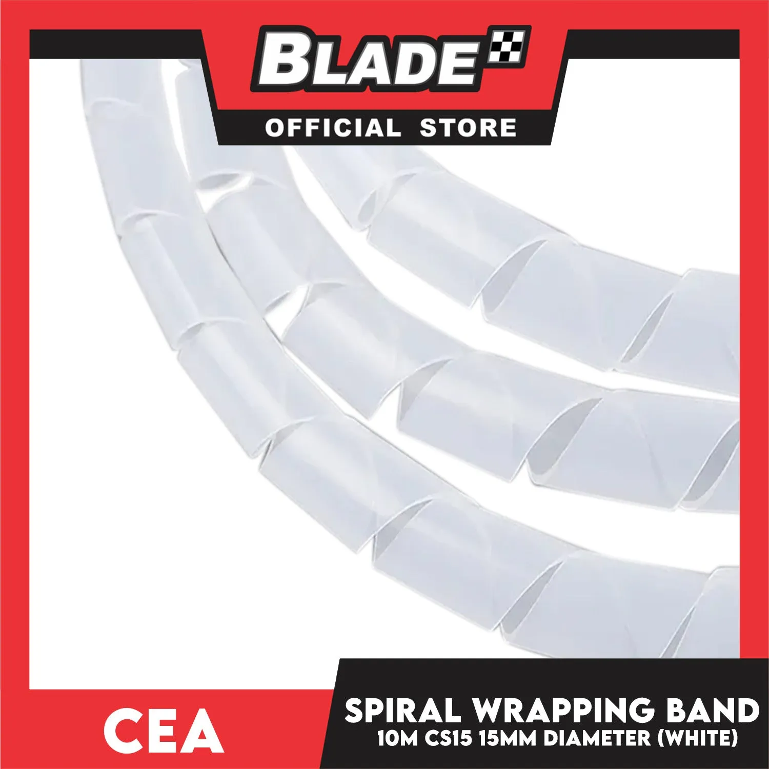 Cea 10meters Spiral Wrapping Band 15mm Diameter (White) CS15