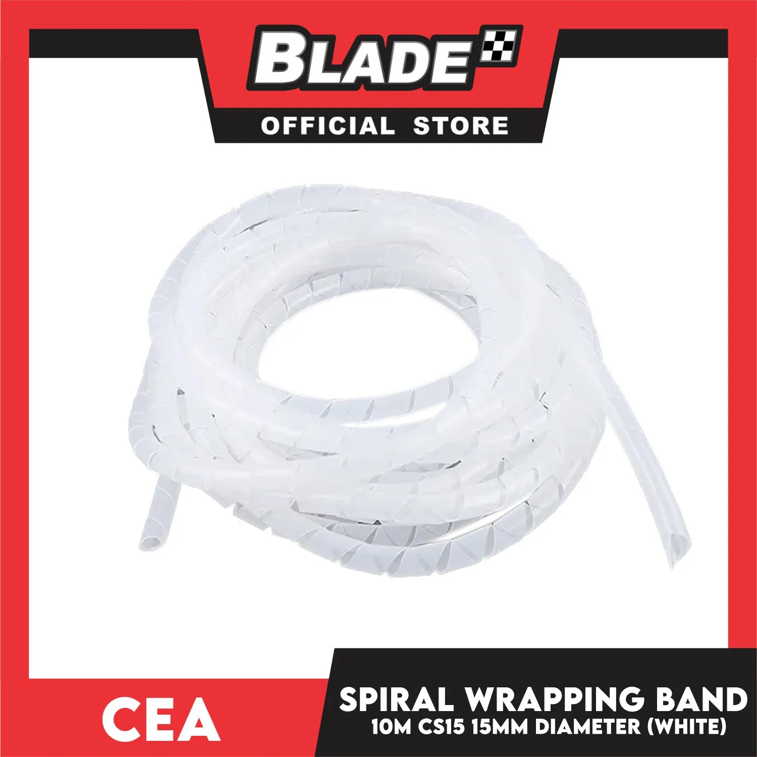 Cea 10meters Spiral Wrapping Band 15mm Diameter (White) CS15