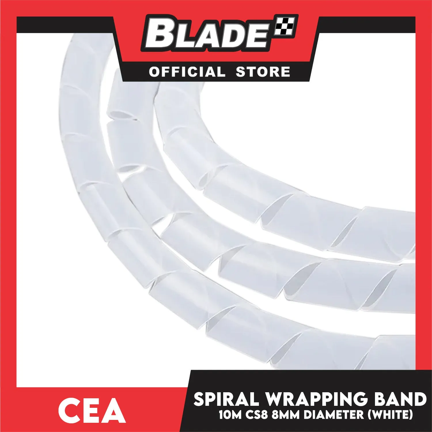 Cea 10meters Spiral Wrapping Band 8mm Diameter (White) CS8