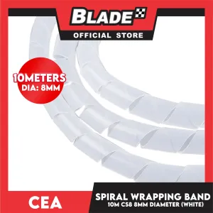 Cea 10meters Spiral Wrapping Band 8mm Diameter (White) CS8