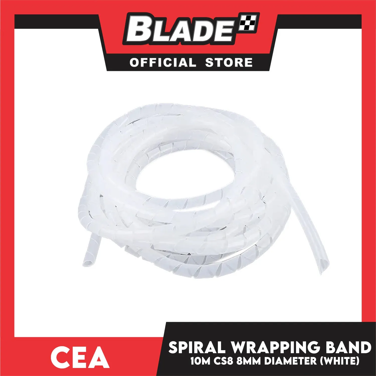 Cea 10meters Spiral Wrapping Band 8mm Diameter (White) CS8