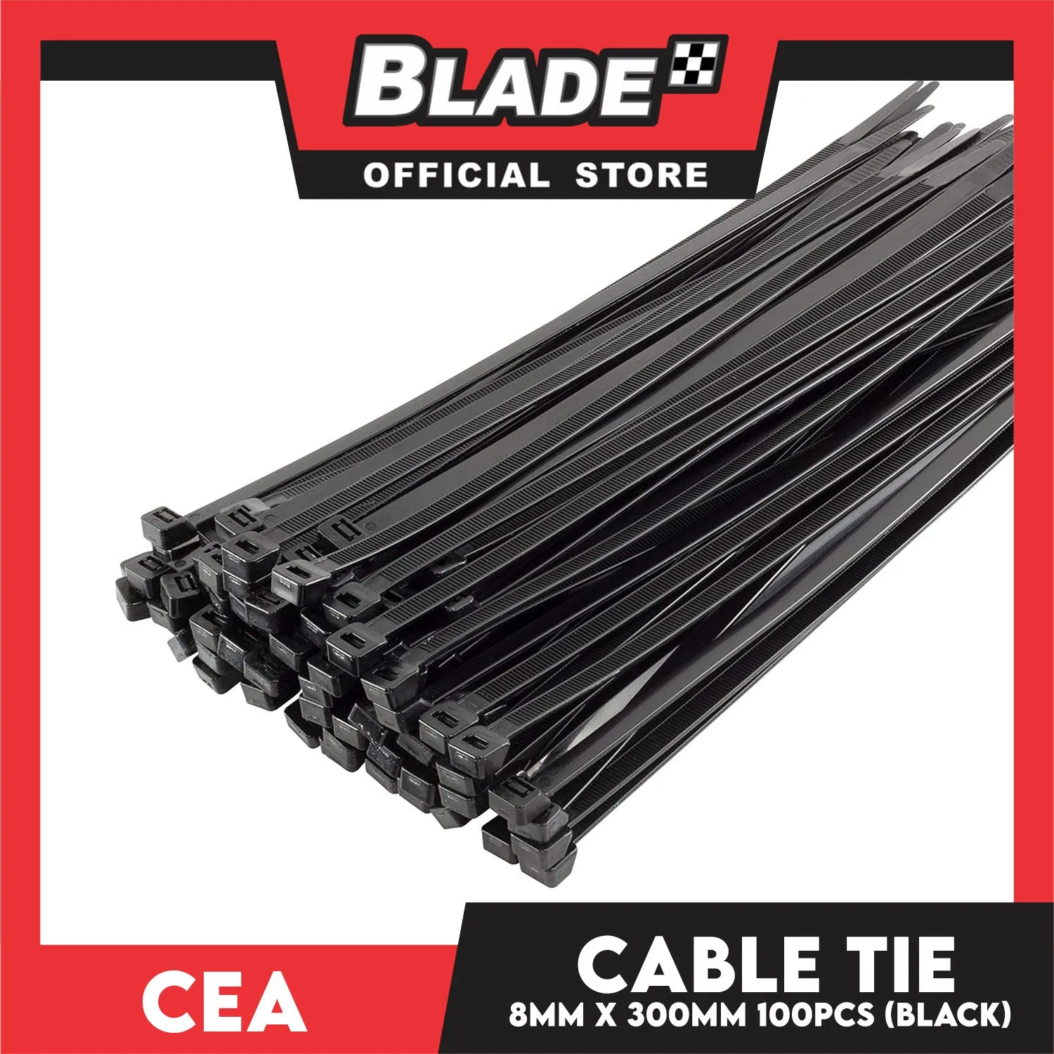 Cea Nylon Cable Tie 12 inches Black (8mm x 300mm) 100pcs/Bag