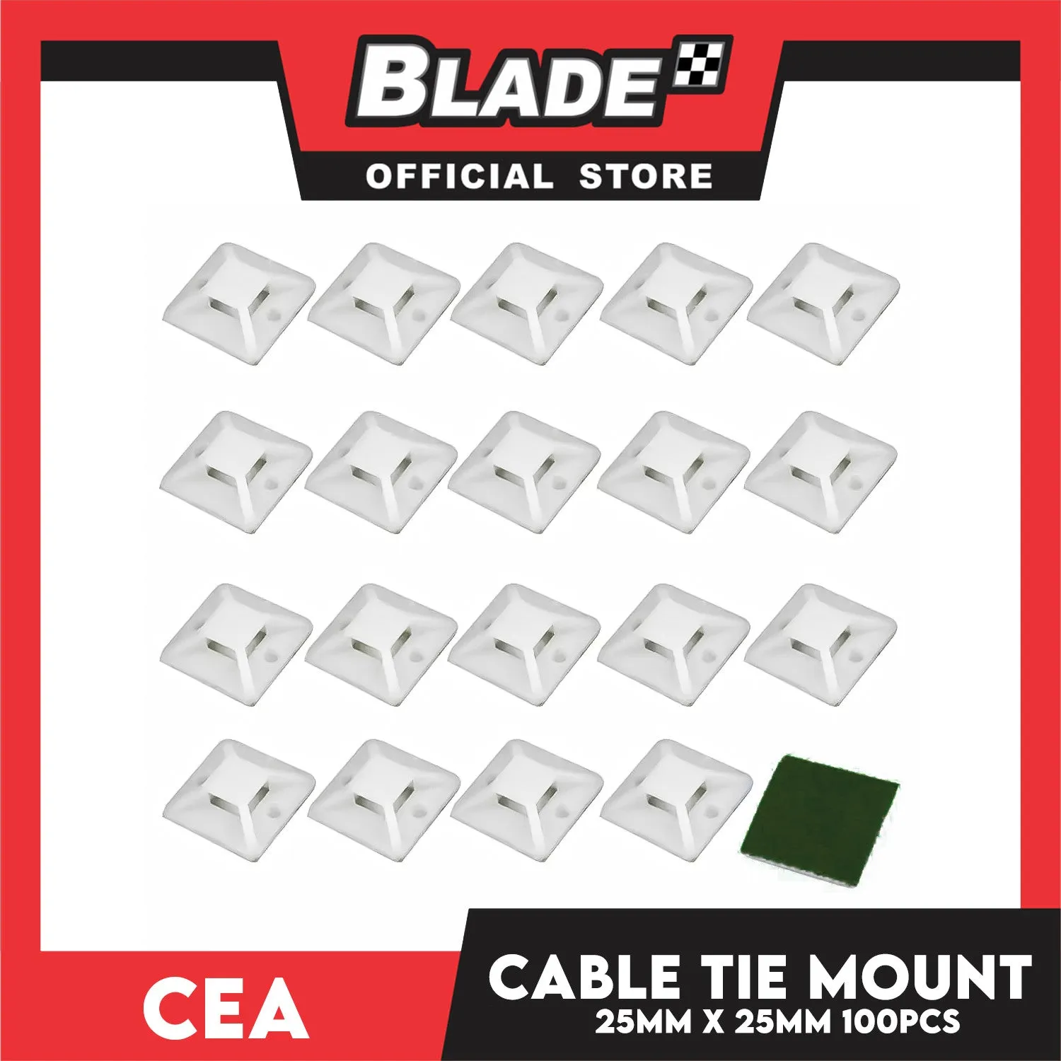 Cea Nylon Cable Tie Mount (25mm x 25mm) 100pcs/Bag