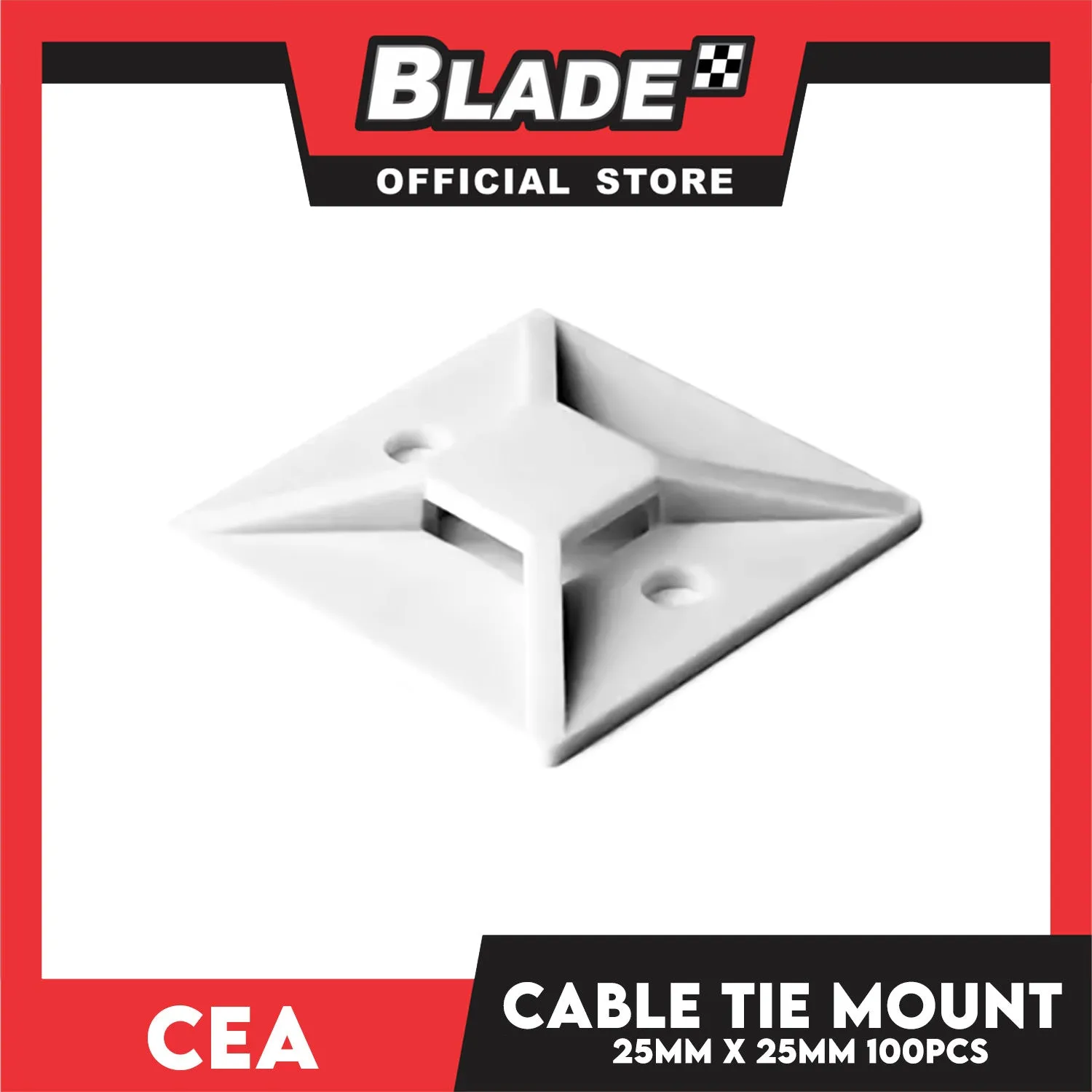 Cea Nylon Cable Tie Mount (25mm x 25mm) 100pcs/Bag