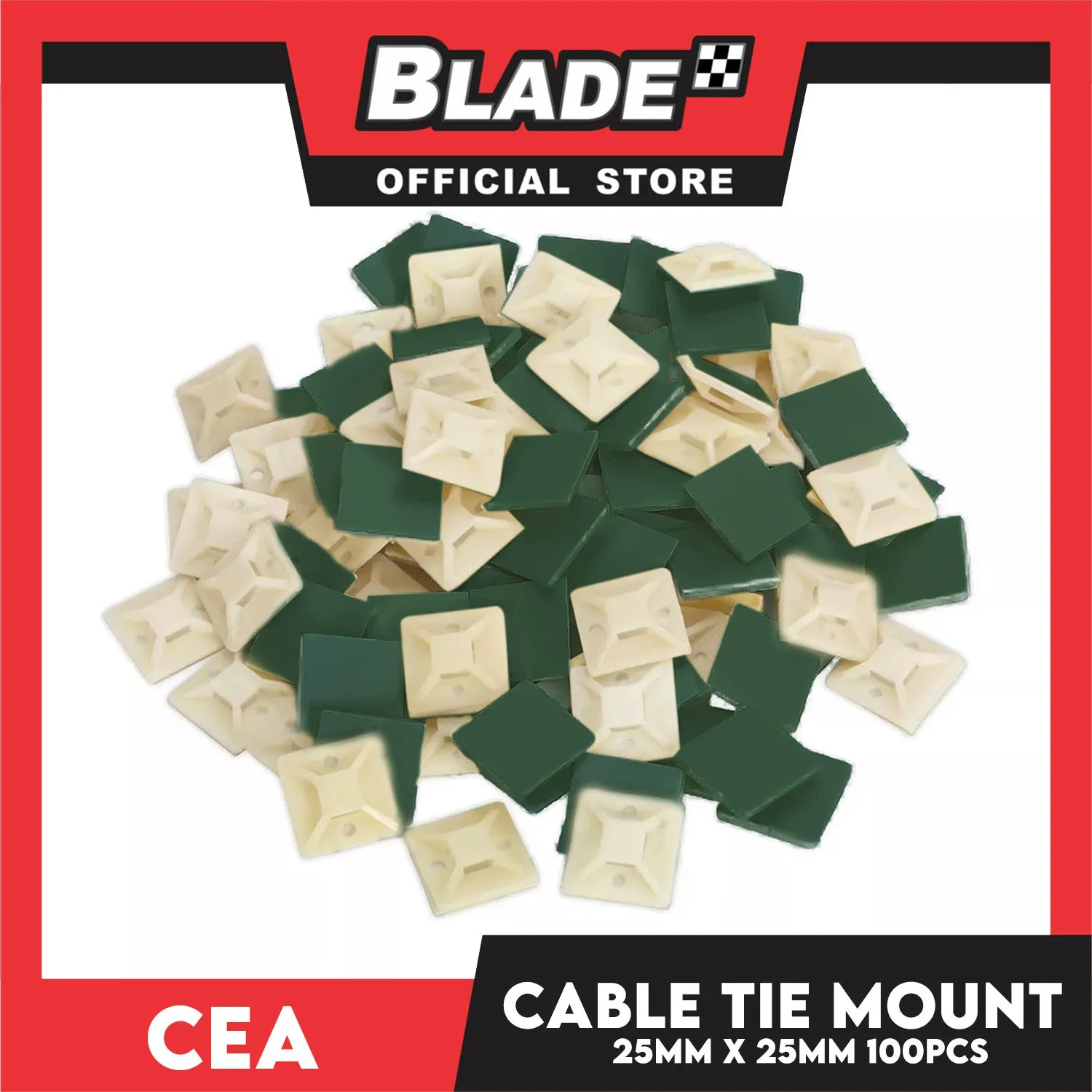 Cea Nylon Cable Tie Mount (25mm x 25mm) 100pcs/Bag