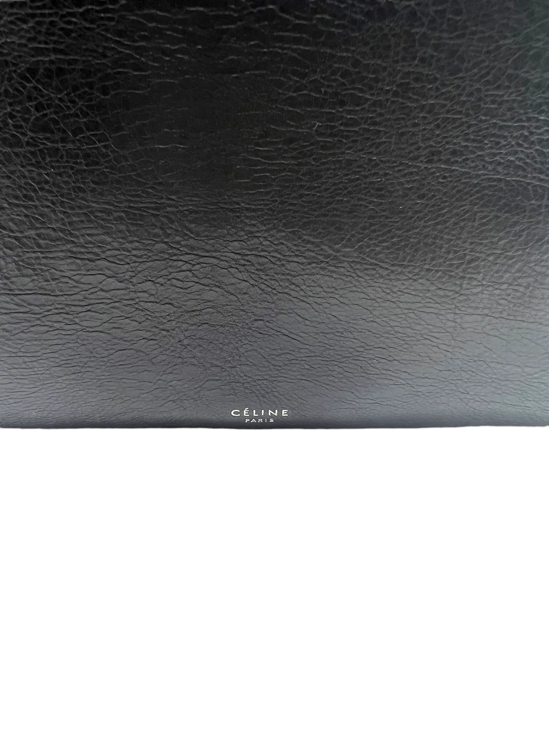 Celine Black Calfskin Large Cabas Clasp Tote
