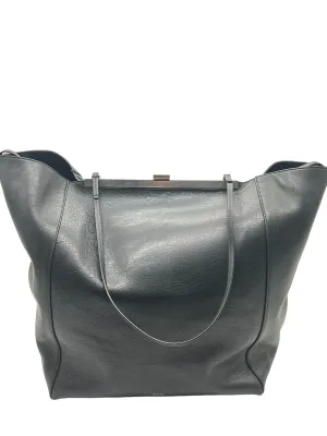 Celine Black Calfskin Large Cabas Clasp Tote