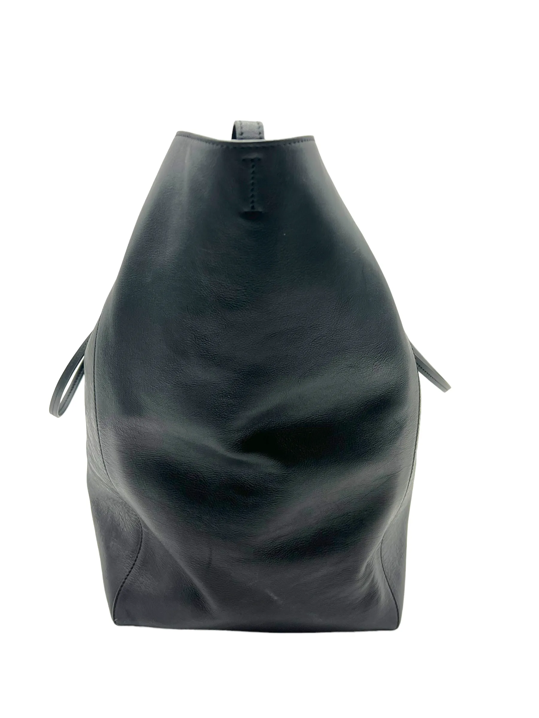 Celine Black Calfskin Large Cabas Clasp Tote