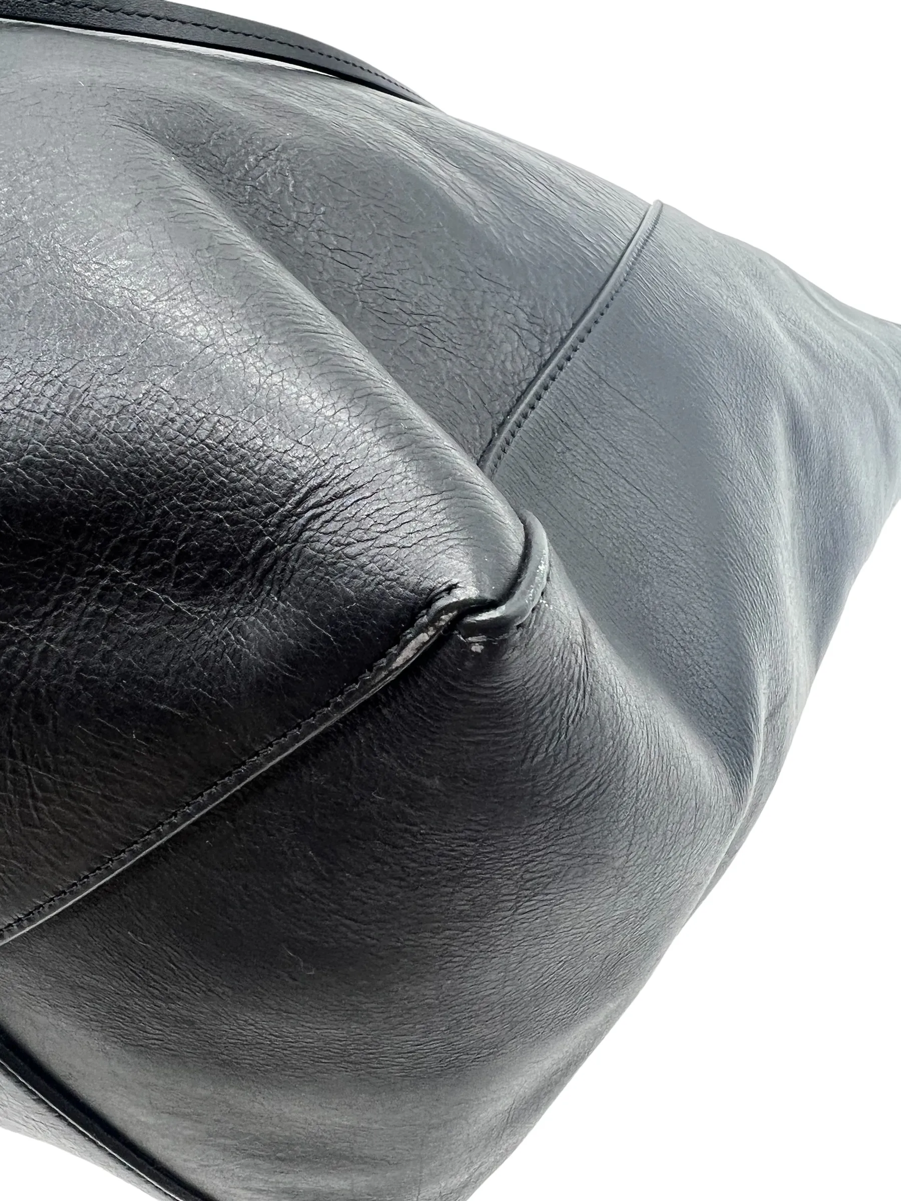 Celine Black Calfskin Large Cabas Clasp Tote