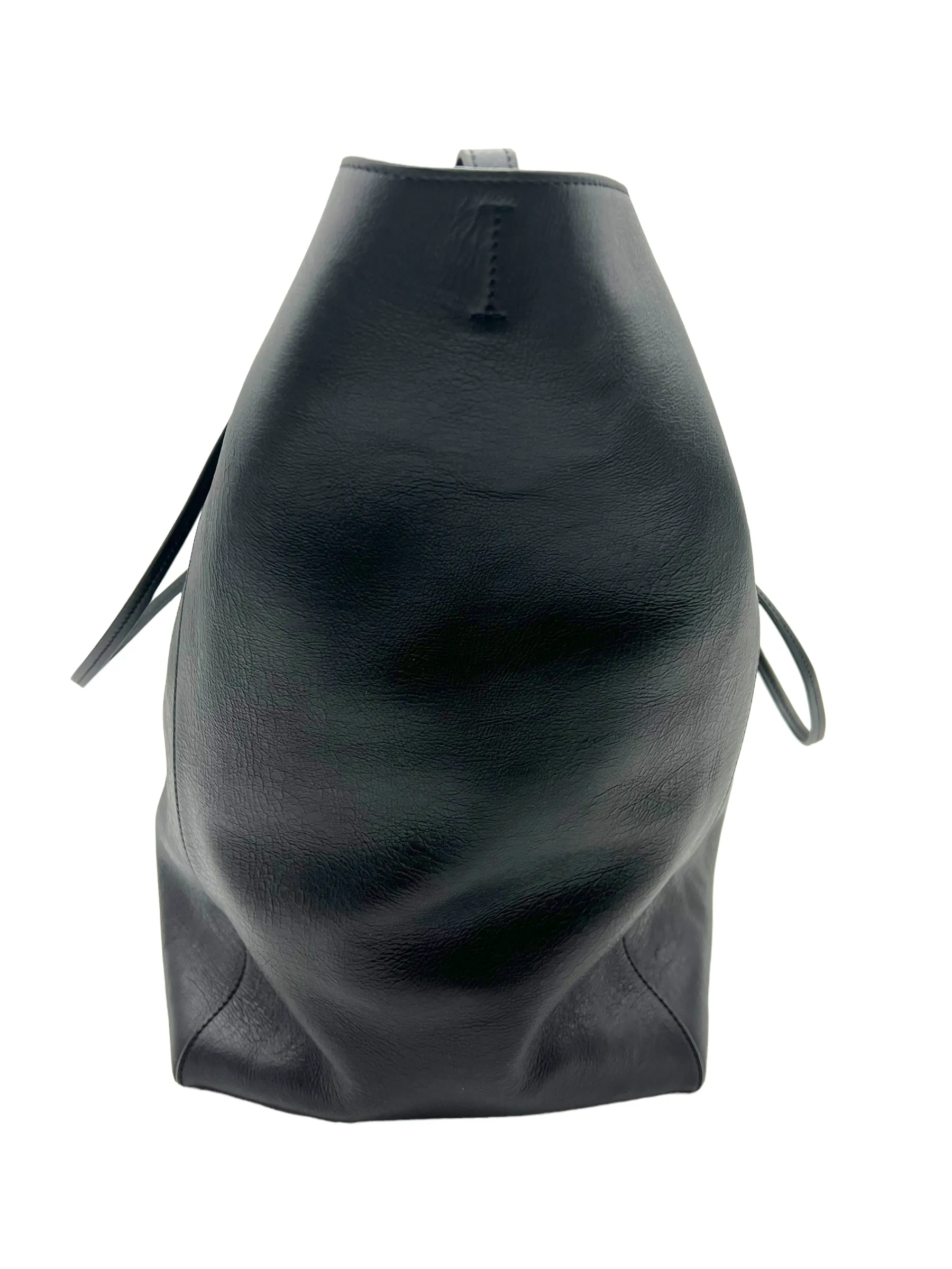 Celine Black Calfskin Large Cabas Clasp Tote