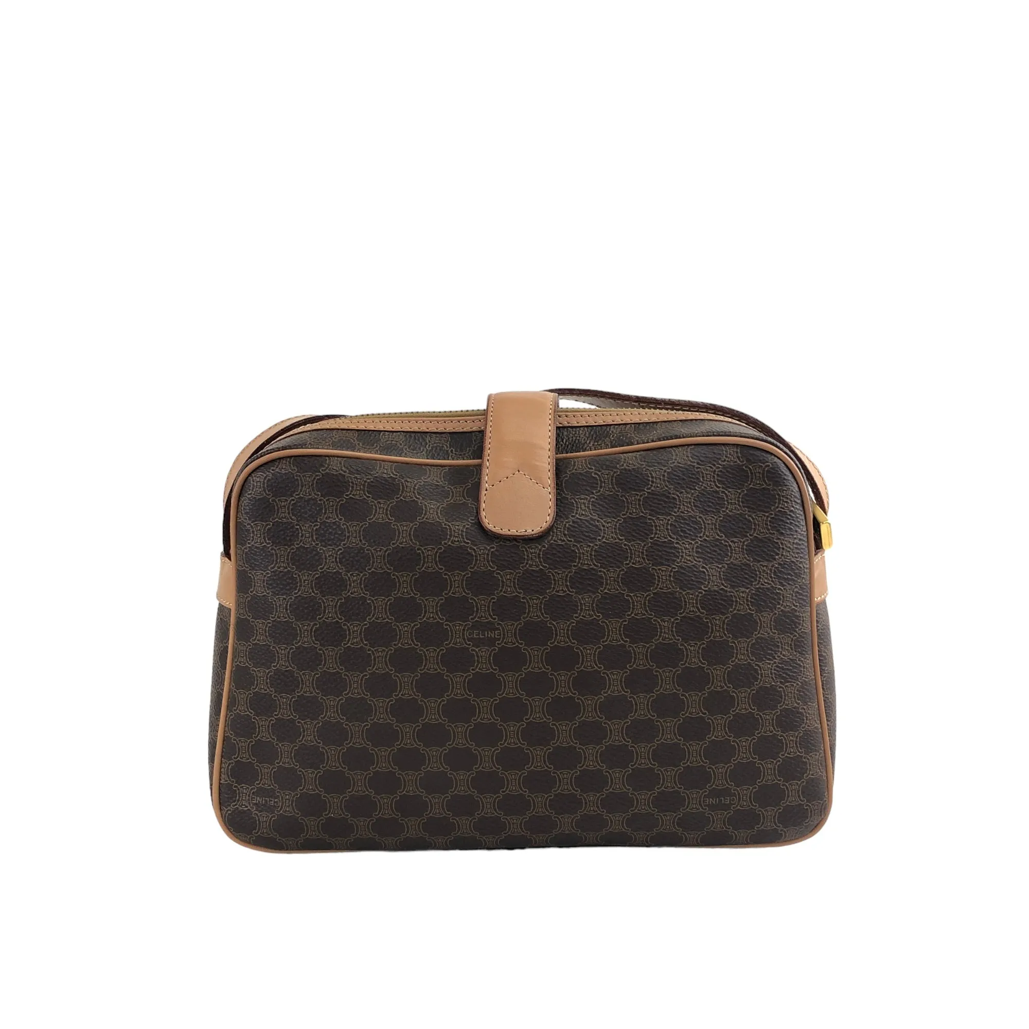 CELINE Macadam Blason Shoulder bag Brown Vintage irznwn