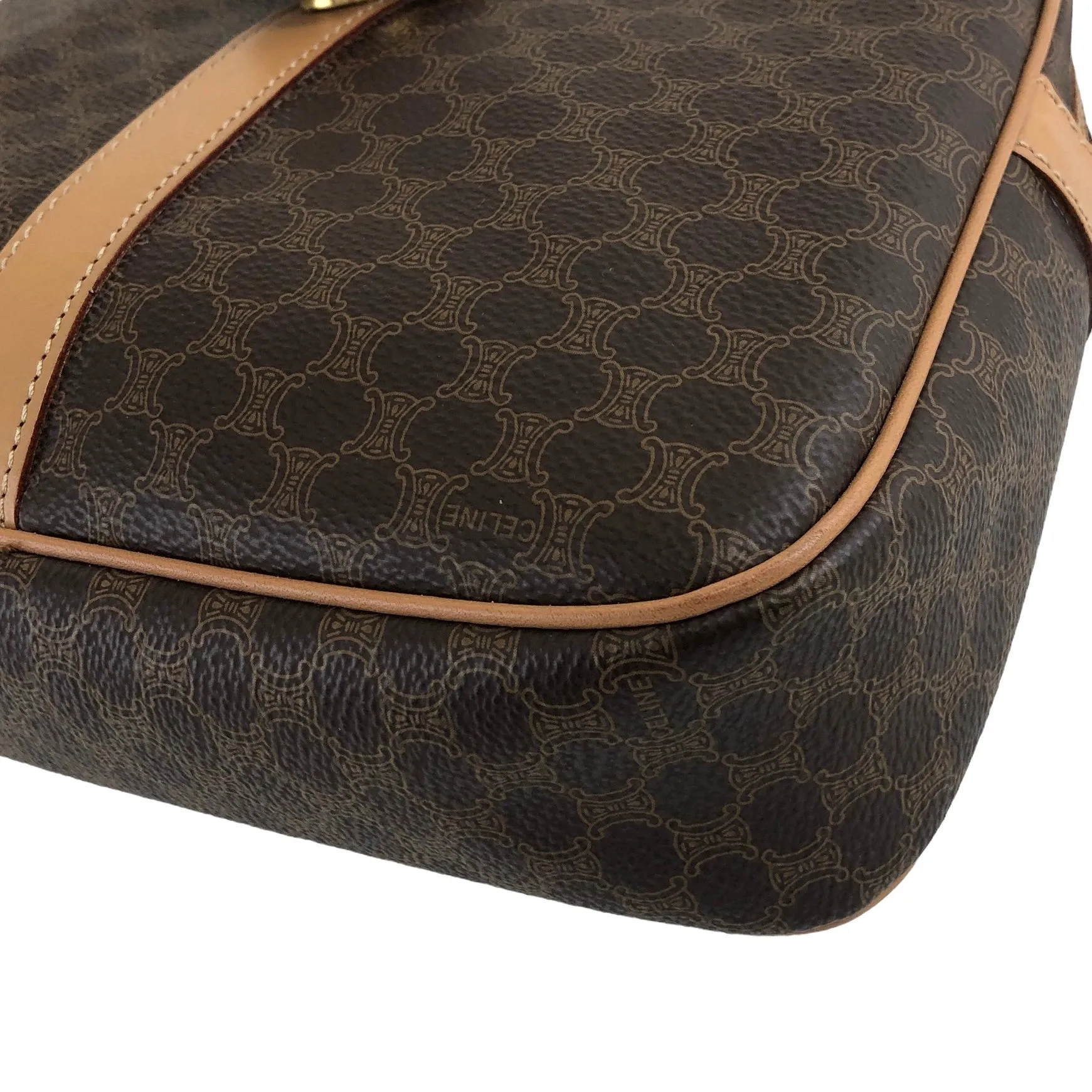 CELINE Macadam Blason Shoulder bag Brown Vintage irznwn