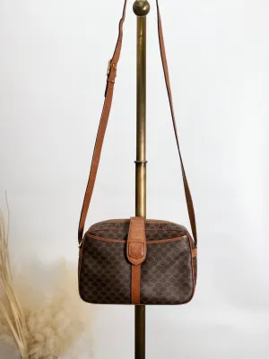 CELINE Macadam Blason Shoulder bag Brown Vintage ynpxcn