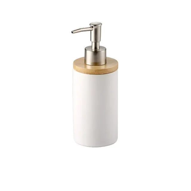 Ceramic Bamboo Bathroom Accessories Set I Toothbrush Holder I SPAFAIR