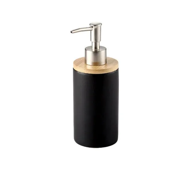 Ceramic Bamboo Bathroom Accessories Set I Toothbrush Holder I SPAFAIR