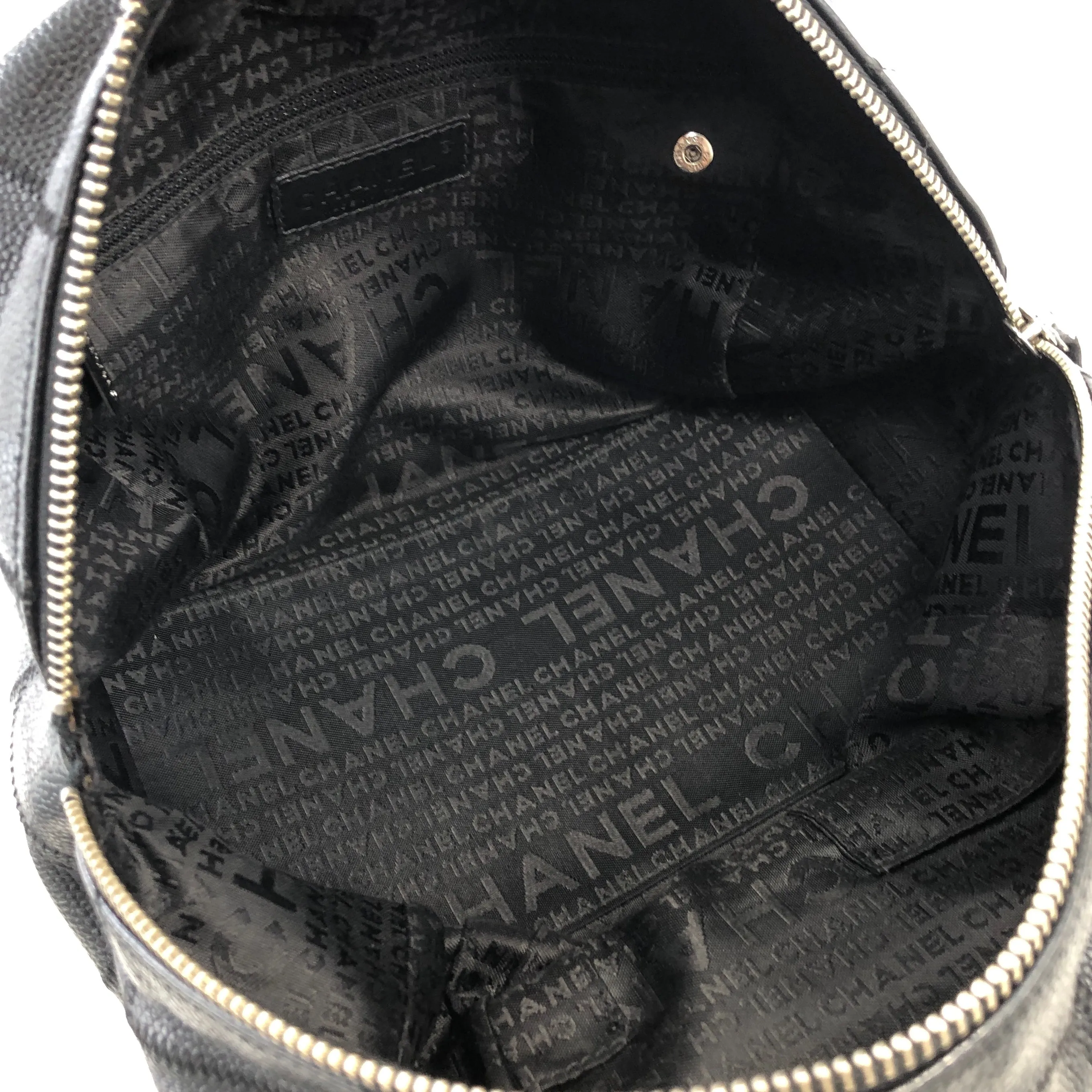 CHANEL Chocolate Bar Leather Shoulder bag Boston bag Black Vintage haptki