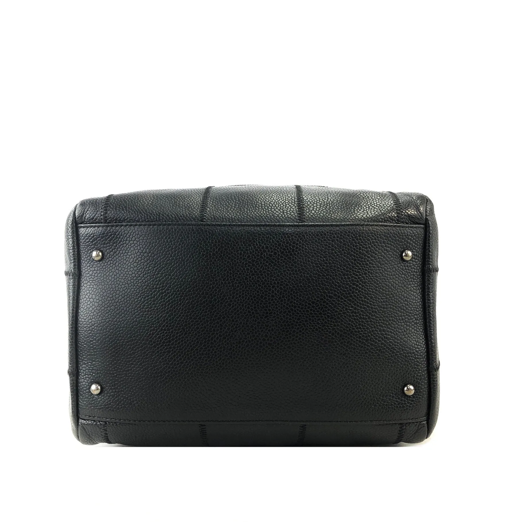CHANEL Chocolate Bar Leather Shoulder bag Boston bag Black Vintage haptki