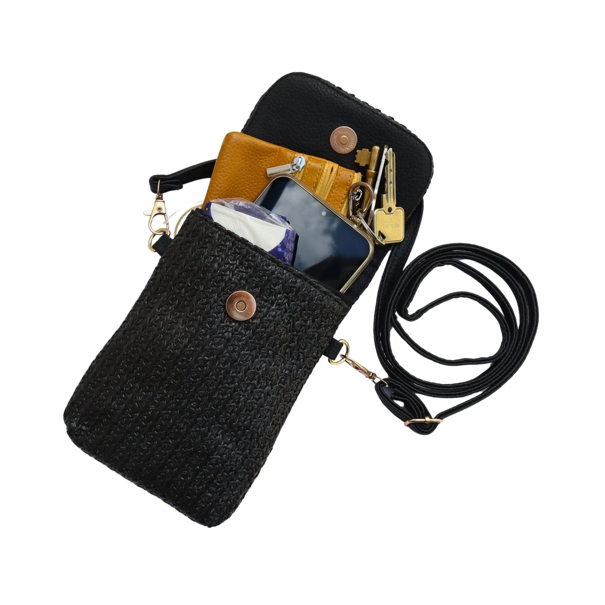 Chic Rattan Crossbody Purse