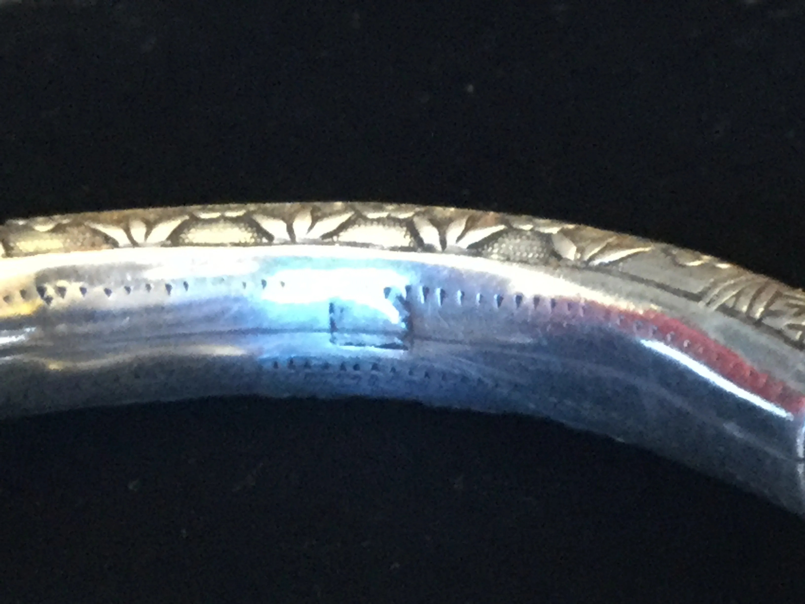 Chinese Silver 19th Century Rattan Bangle Bracelet