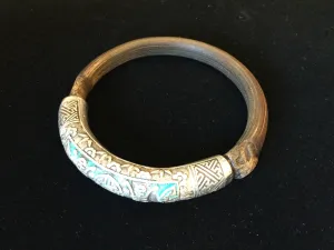 Chinese Silver 19th Century Rattan Bangle Bracelet