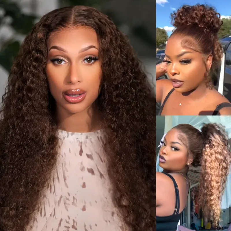 Chocolate Brown Upgrade Invisi-Strap Snug Fit 360 Skin Lace Wig Pre-Cut Lace  & Pre-Bleached Knots Cozy Glueless Wig Ashimary Human Hair