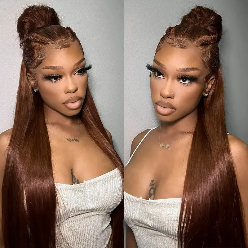 Chocolate Brown Upgrade Invisi-Strap Snug Fit 360 Skin Lace Wig Pre-Cut Lace  & Pre-Bleached Knots Cozy Glueless Wig Ashimary Human Hair