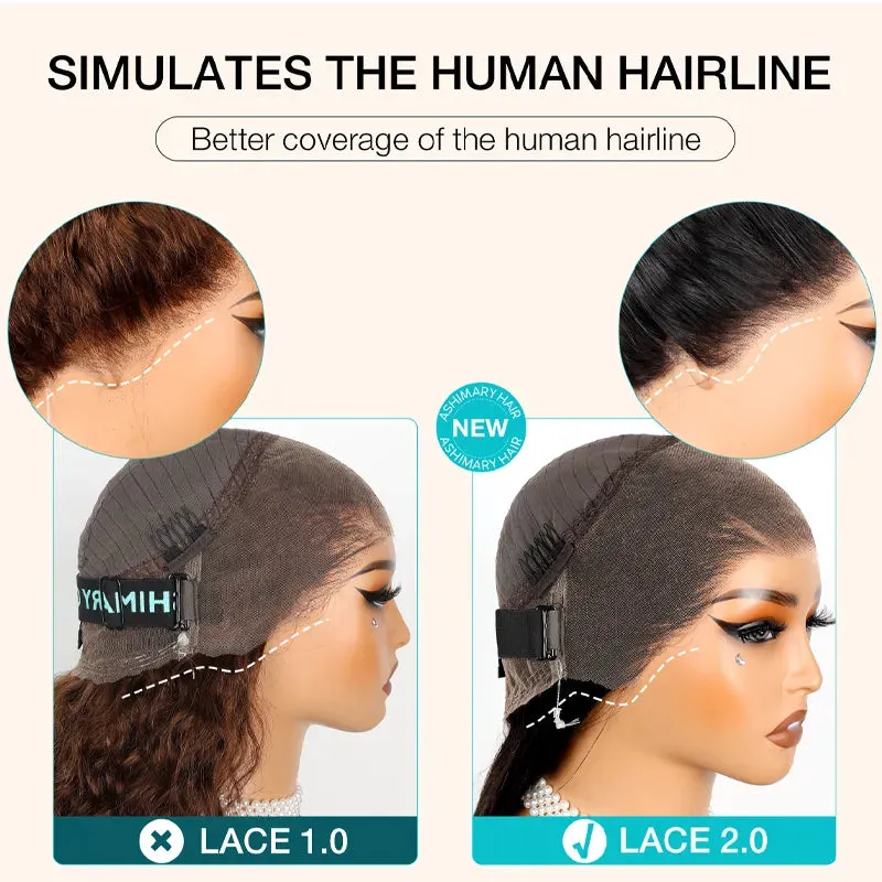 Chocolate Brown Upgrade Invisi-Strap Snug Fit 360 Skin Lace Wig Pre-Cut Lace  & Pre-Bleached Knots Cozy Glueless Wig Ashimary Human Hair
