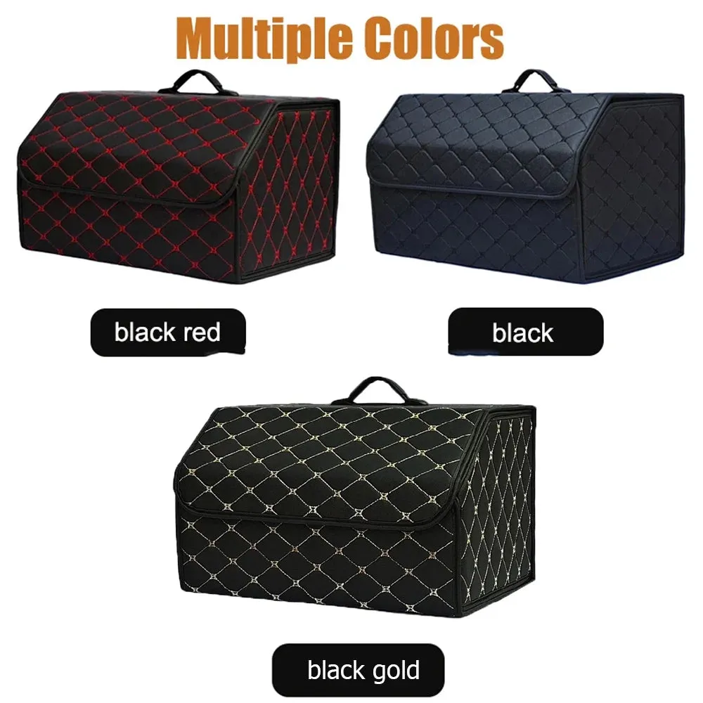 Christianartbag Car Trunk Organizer Box Large Capacity Auto Multiuse Tools Storage Bag Stowing Tidying Leather Folding For Emergency Storage Box, CABCT210224.