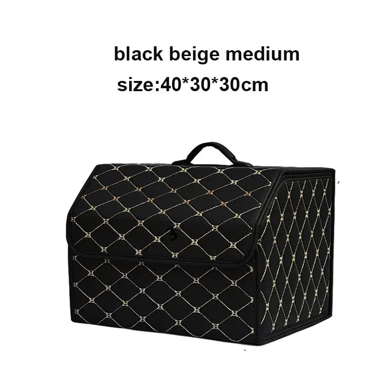 Christianartbag Car Trunk Organizer Box Large Capacity Auto Multiuse Tools Storage Bag Stowing Tidying Leather Folding For Emergency Storage Box, CABCT210224.