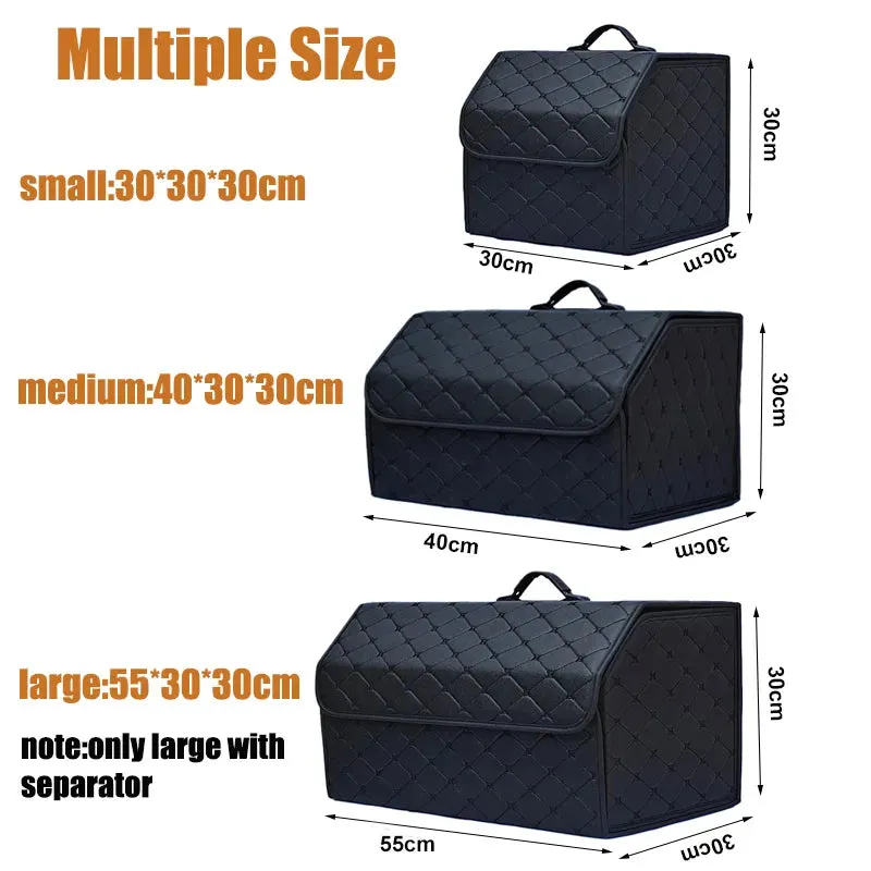 Christianartbag Car Trunk Organizer Box Large Capacity Auto Multiuse Tools Storage Bag Stowing Tidying Leather Folding For Emergency Storage Box, CABCT210224.