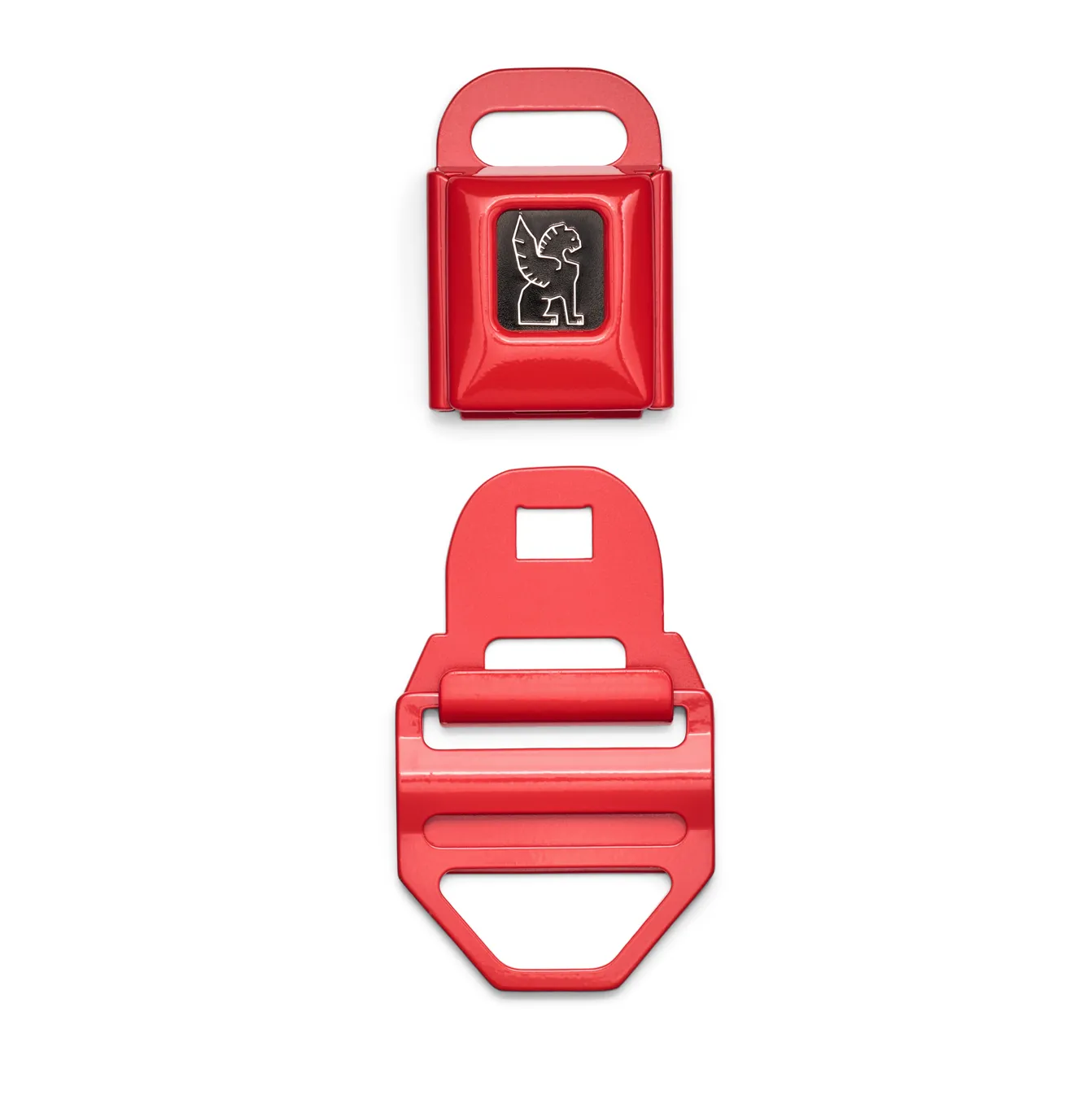 Chrome Seatbelt Buckle Lg (2") - Red