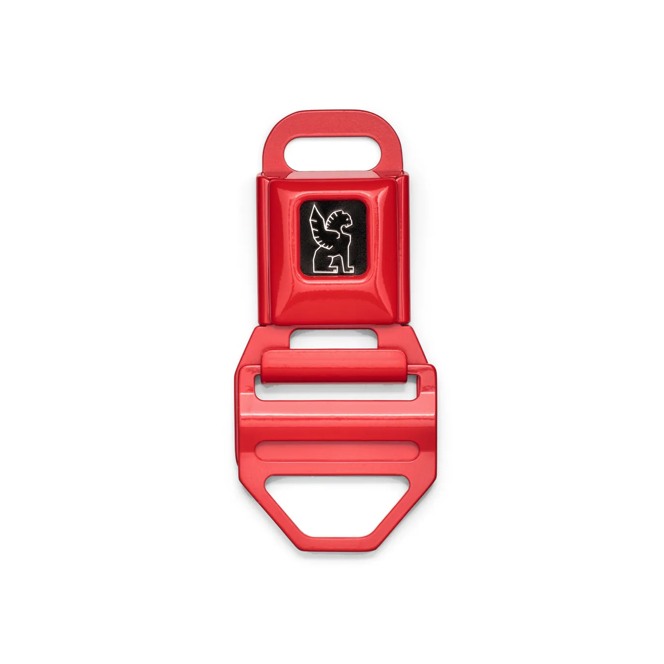 Chrome Seatbelt Buckle Lg (2") - Red