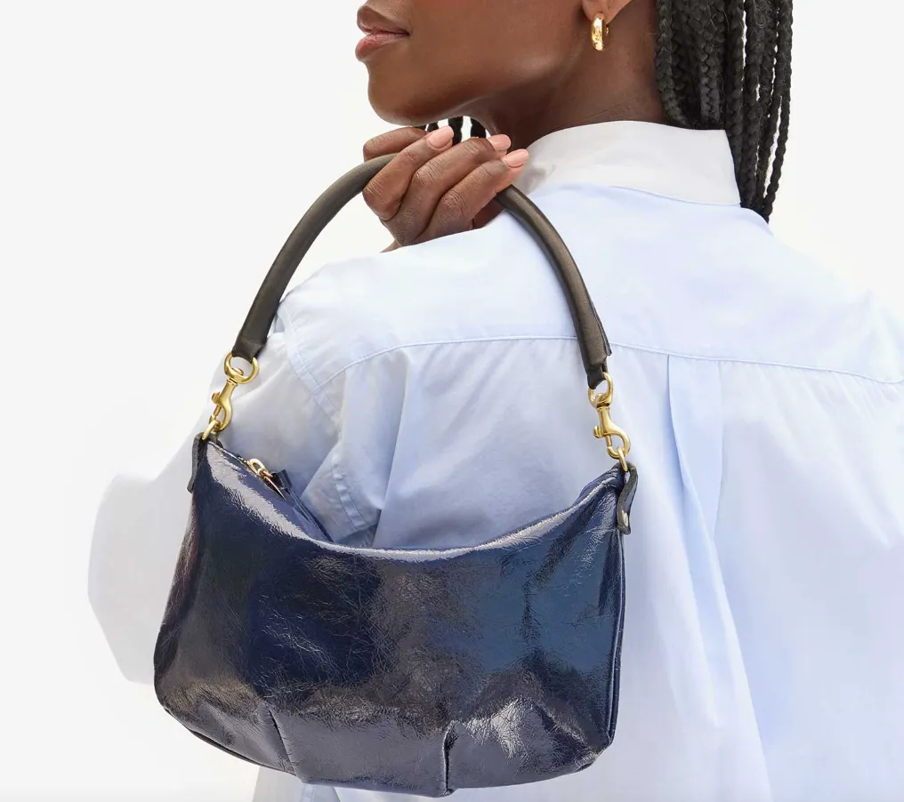 Clare V. - Petit Moyen Leather Handbag - Twilight Crinkle Patent