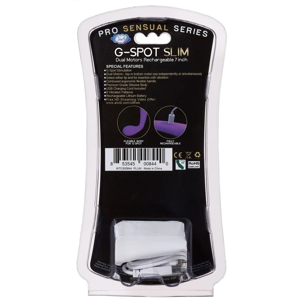 Cloud 9 Novelties G-Spot Slim 7 Inch Flexible Body Vibrator - Plum