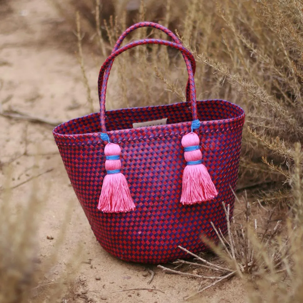 Coco Palm Straw Bag - Dragonfruit