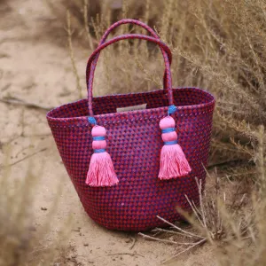 Coco Palm Straw Bag - Dragonfruit
