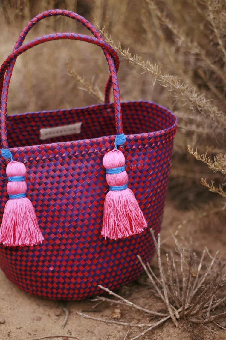 Coco Palm Straw Bag - Dragonfruit
