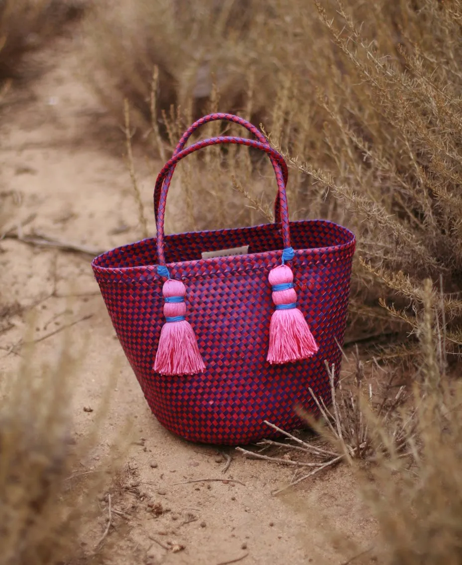 Coco Palm Straw Bag - Dragonfruit