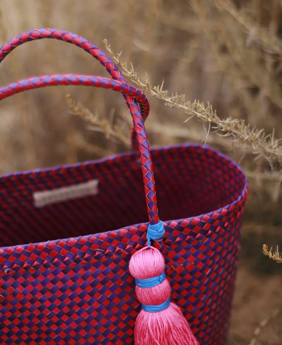 Coco Palm Straw Bag - Dragonfruit
