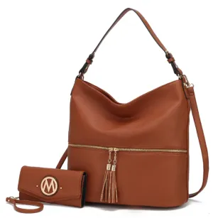 Cognac Shoulder Bag & Wallet