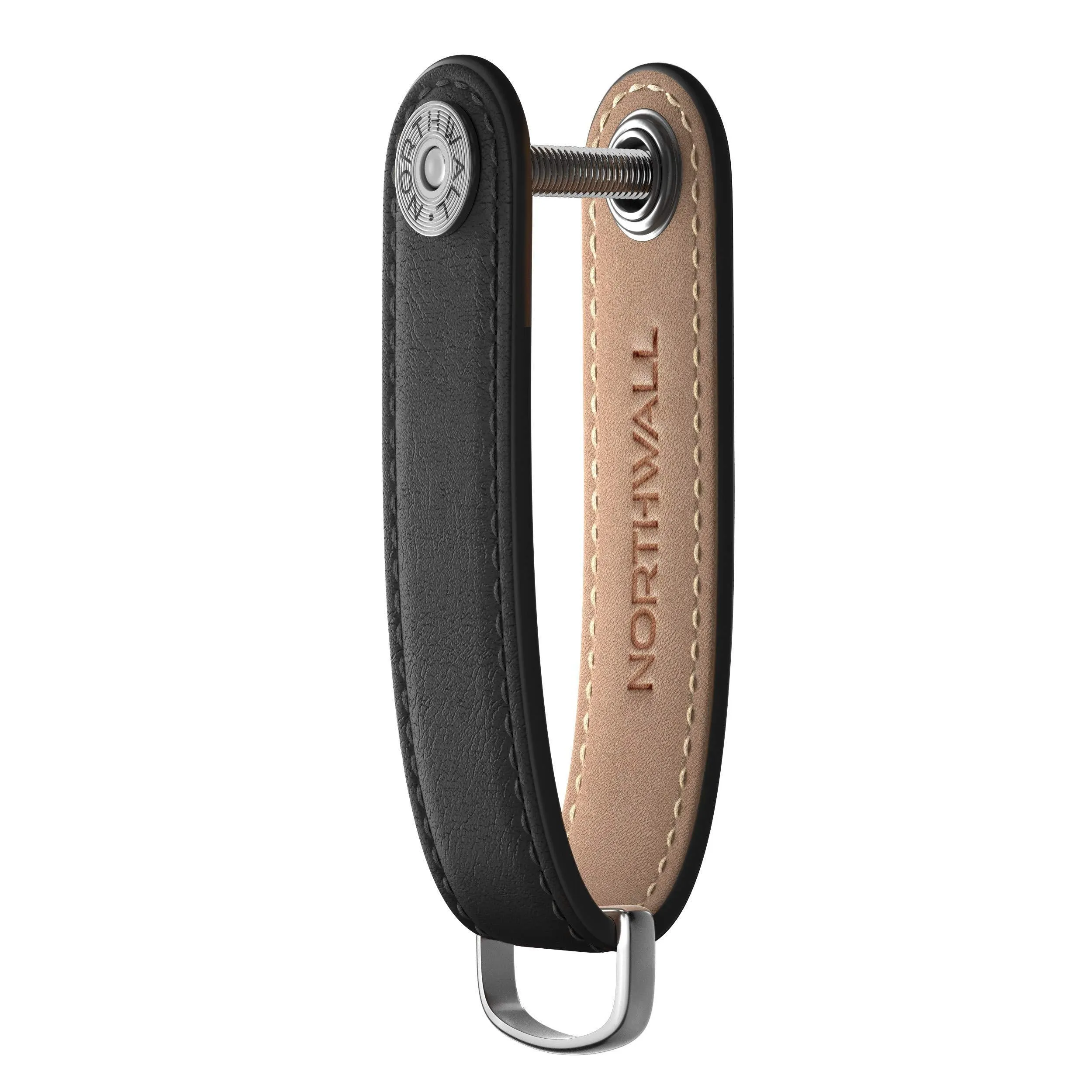 Compact Key Organizer Leather Keychain - Pocket Smart Key Holder - 100% Real Leather - Secure Locking Mechanism - Key Chain up to 10 Keys & Tools - EDC Stainless Steel Bottle Opener Multitool
