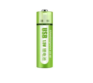 Computer USB AA Rechargeable Battery 1.5V 1800mAh Li ion Battery Cell - 4 Batteries