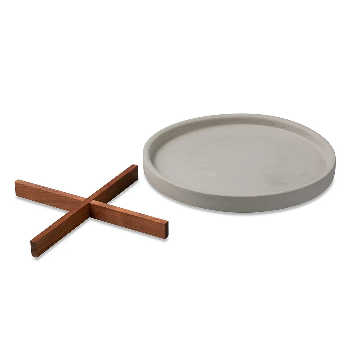Concrete Tray with Wooden Stick