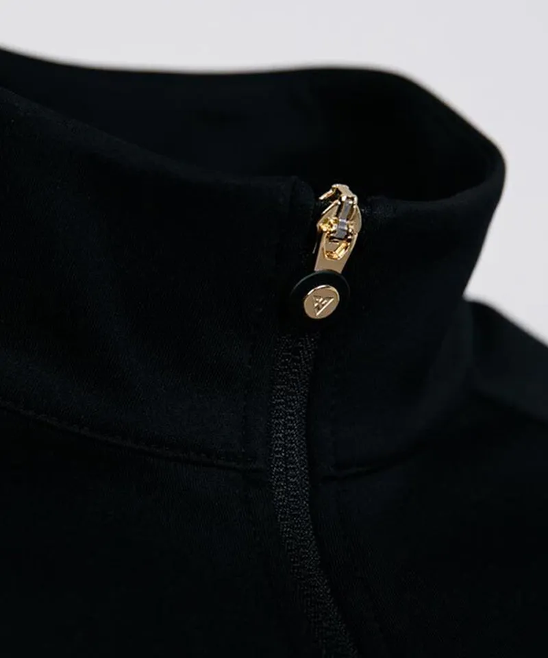 CREVE NINE: Men's Color Block Golf Zip-Up - Black